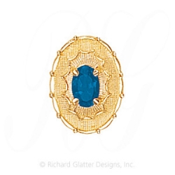 GS438 BT - 14 Karat Gold Blue Topaz Slide 
